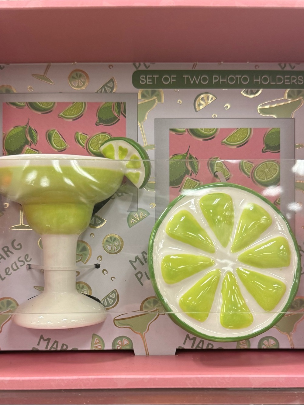 Lime Slice Ceramic Photo Frame Set - Green -